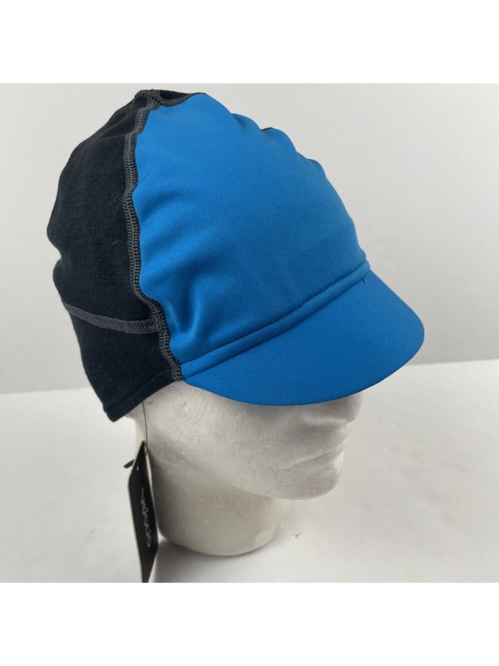 Velocio Winter Cycling Cap Hat Adult OS Black Blue Billed Stretch